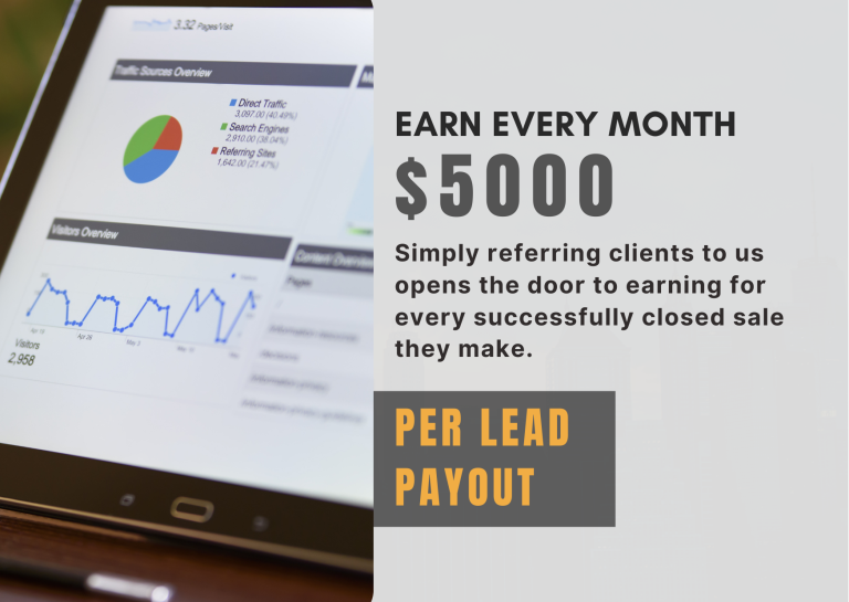 Refer Web development sale leads and earn $5000 per month